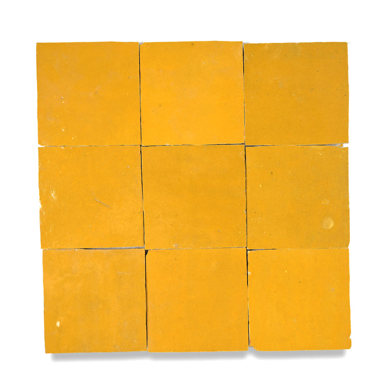 Turmeric Zellige Tile - 4x4 Square