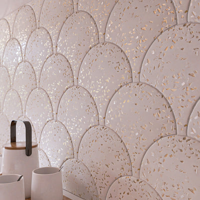 Mother of Pearl Terrazzo 8"x8" Scale Floor & Wall Tile