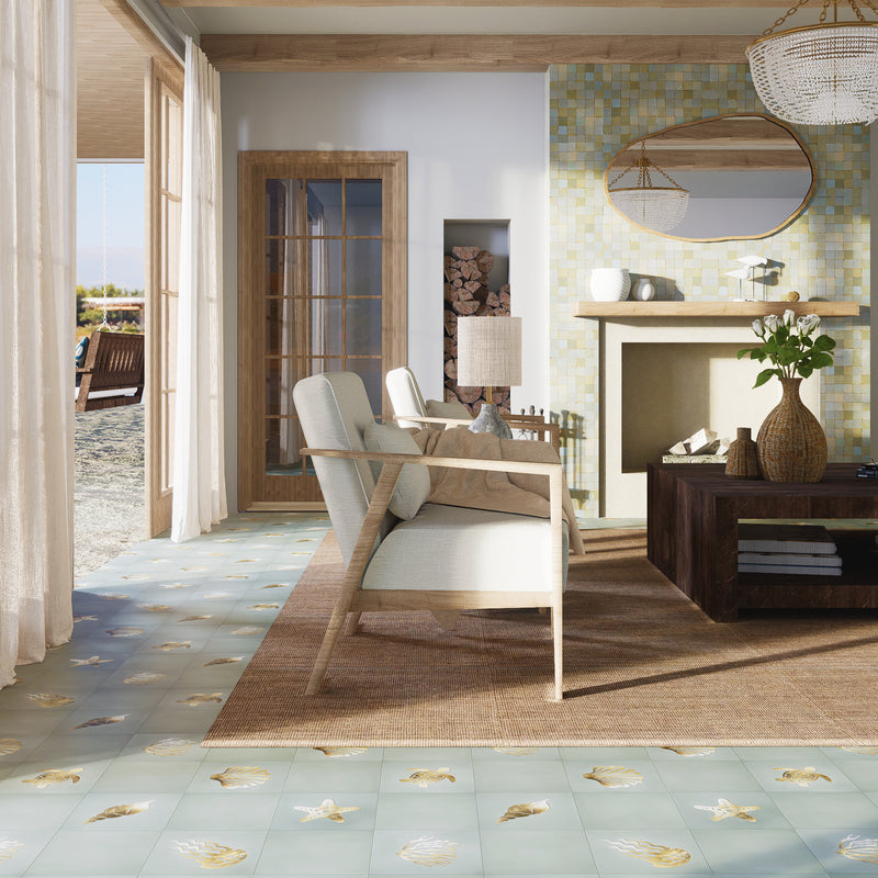 Mirage Blue Zellige Tile - 2x2 Mosaic