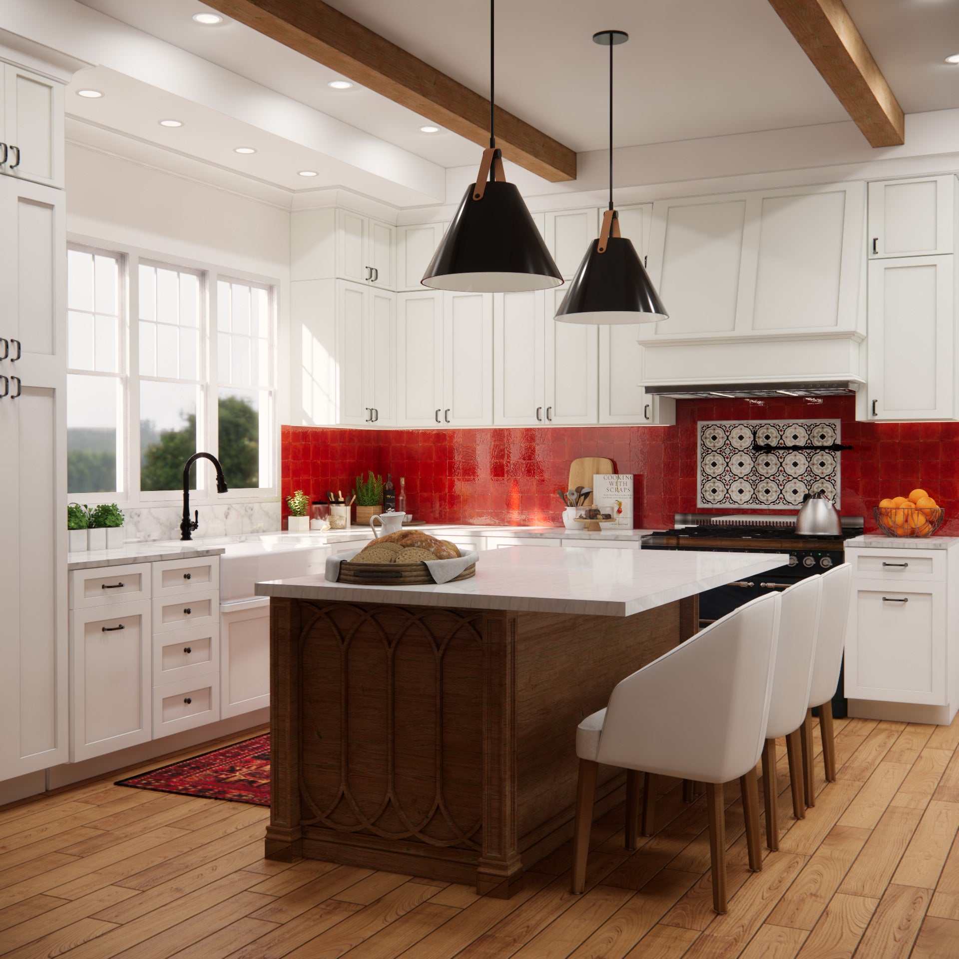 Hibiscus Red Zellige Tile - 4x4 Square – LiLi Tile