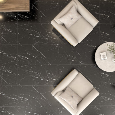 Vesuvio Black 24"x48" Porcelain Tile 3/8"