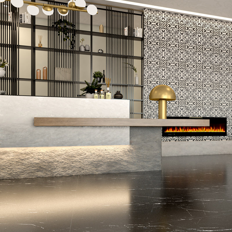 Vesuvio Black 24"x48" Porcelain Tile 3/8"