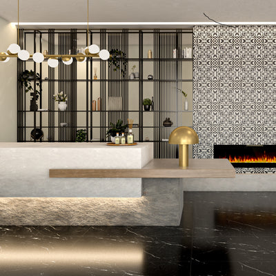 Vesuvio Black 24"x48" Porcelain Tile 3/8"