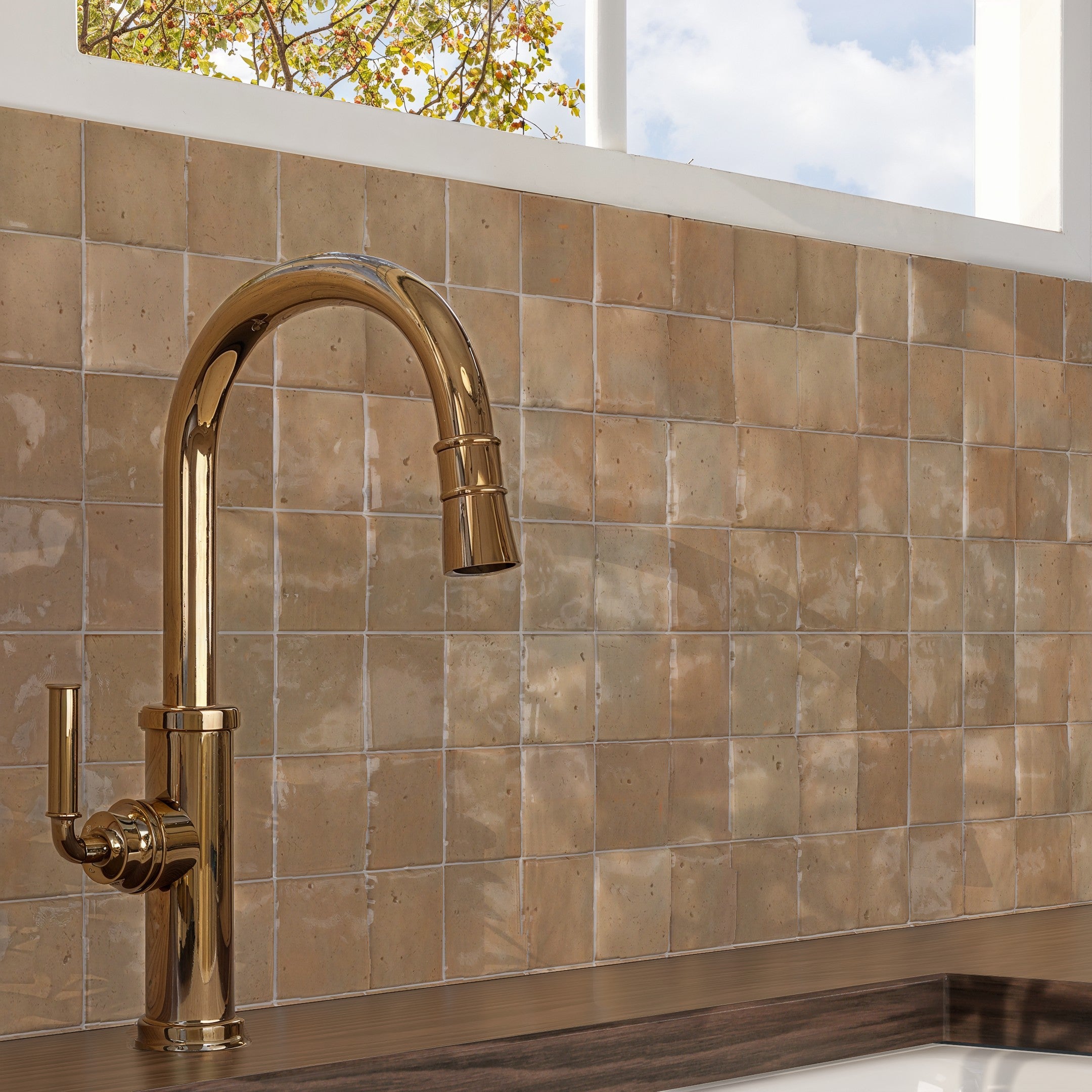 millefoglieⅡ TAN27 Fossil Zellige Tile - 2x2 Mosaic – LiLi Tile