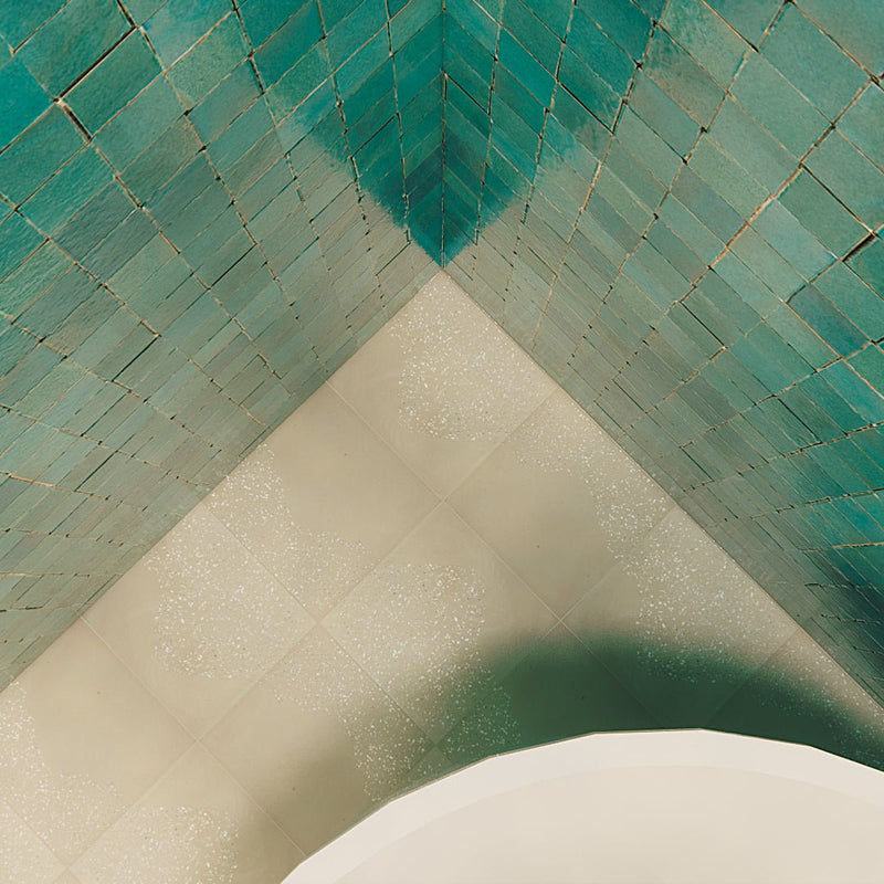 Ocean Wave/Sand Mother of Pearl Terrazzo Cement Tile