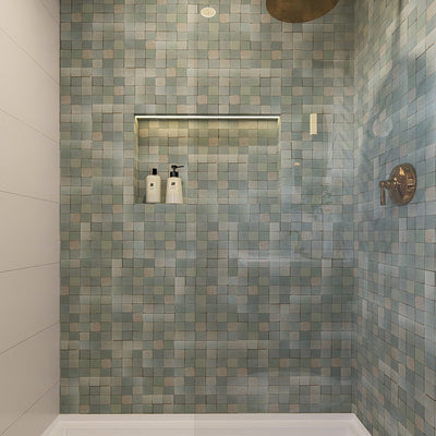 Sardine Blue Zellige Tile - 2x2 Mosaic