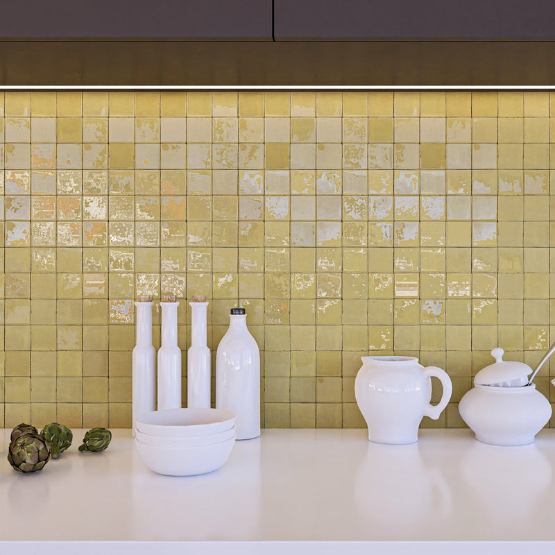 Chamomile Zellige Tile - 2x2 Mosaic