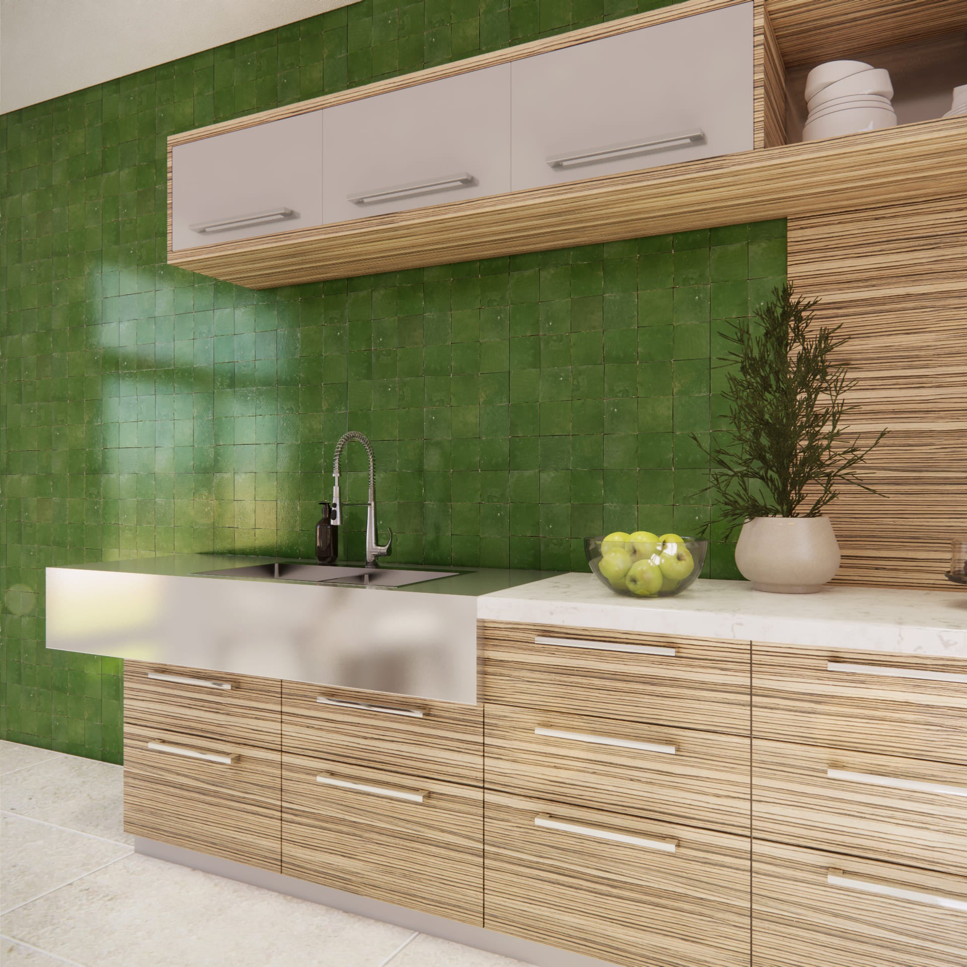 Cactus Green Zellige Tile - Bring Nature Indoors – LiLi Tile