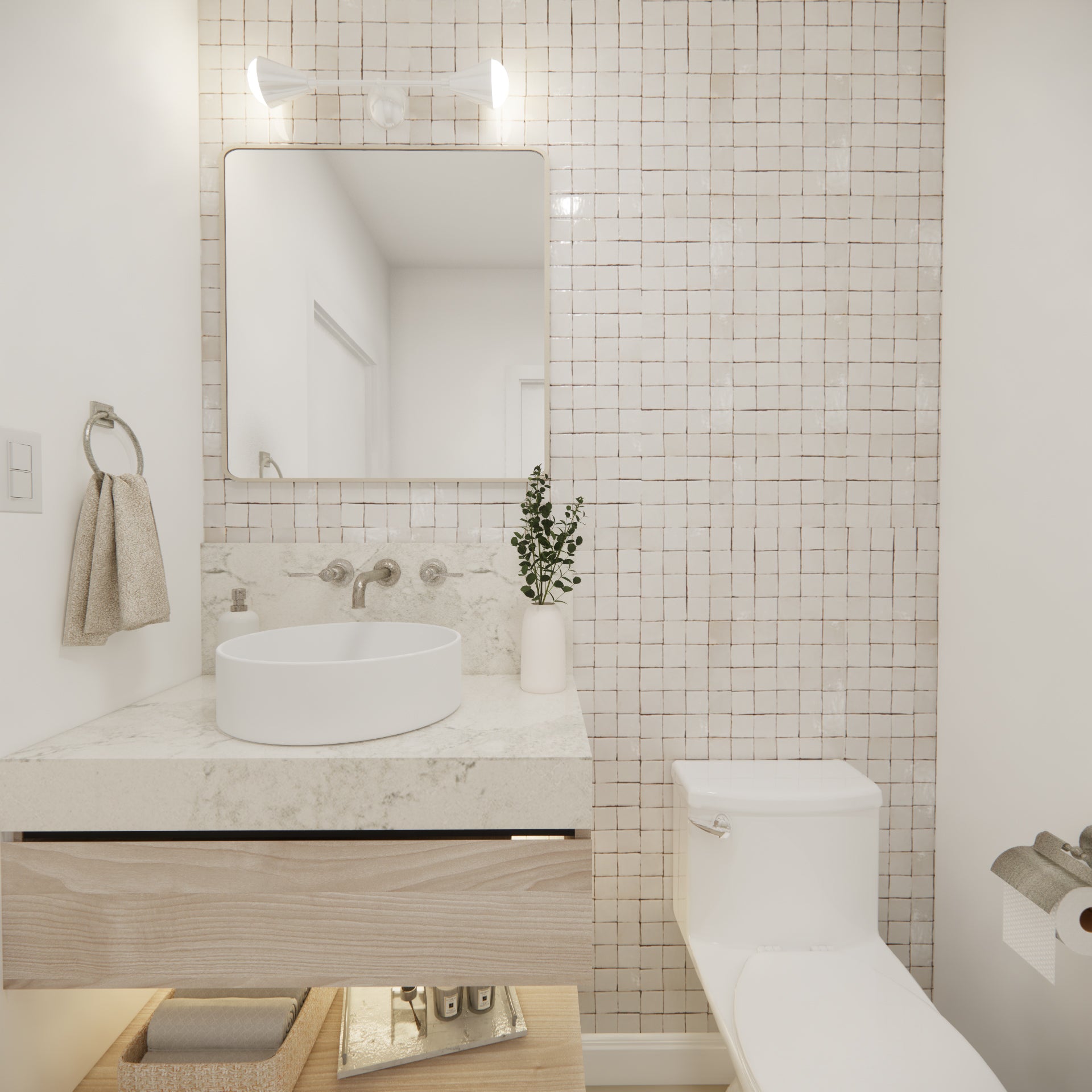 Soft White Zellige Tile: Shop 2x2 Mosaic Design Today – LiLi Tile