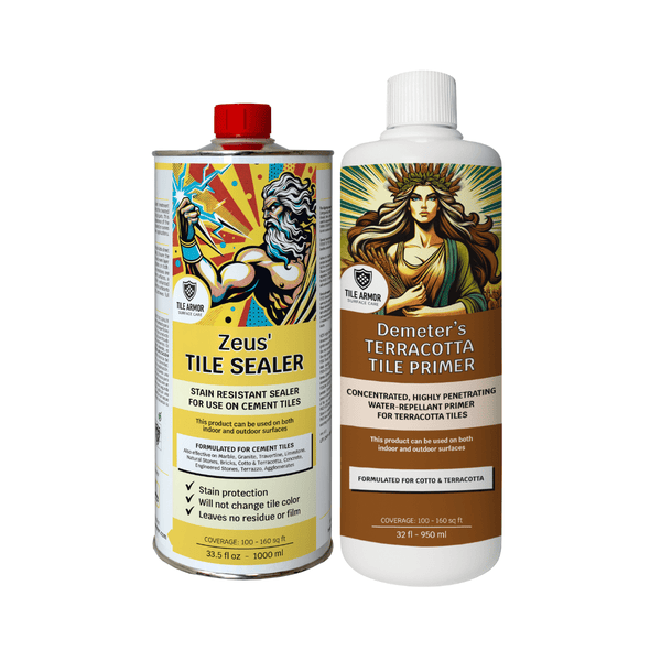 Demeter’s Terracotta Tile Primer + Zeus’ Tile Sealer Bundle
