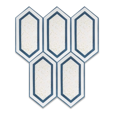 Tiffany 15 Series | Mother of Pearl Terrazzo Hexagon Cement Tile - LiLi Tile