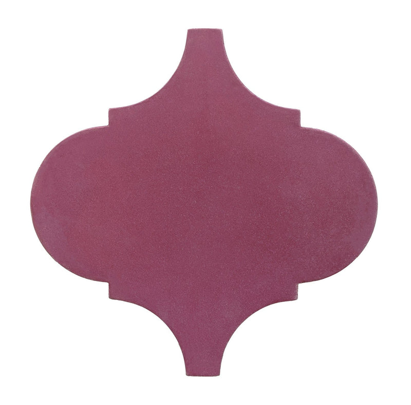 Celebrate the enchanting silhouettes of Morocco in the classic plum purple shade of our Arabian-inspired Arabesque 8001 in 8 x 8 cement tiles.