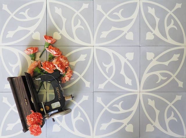 These monochromatic Arrow 2 cement tiles are perfect for backsplashes, accent walls, and stunning floors.