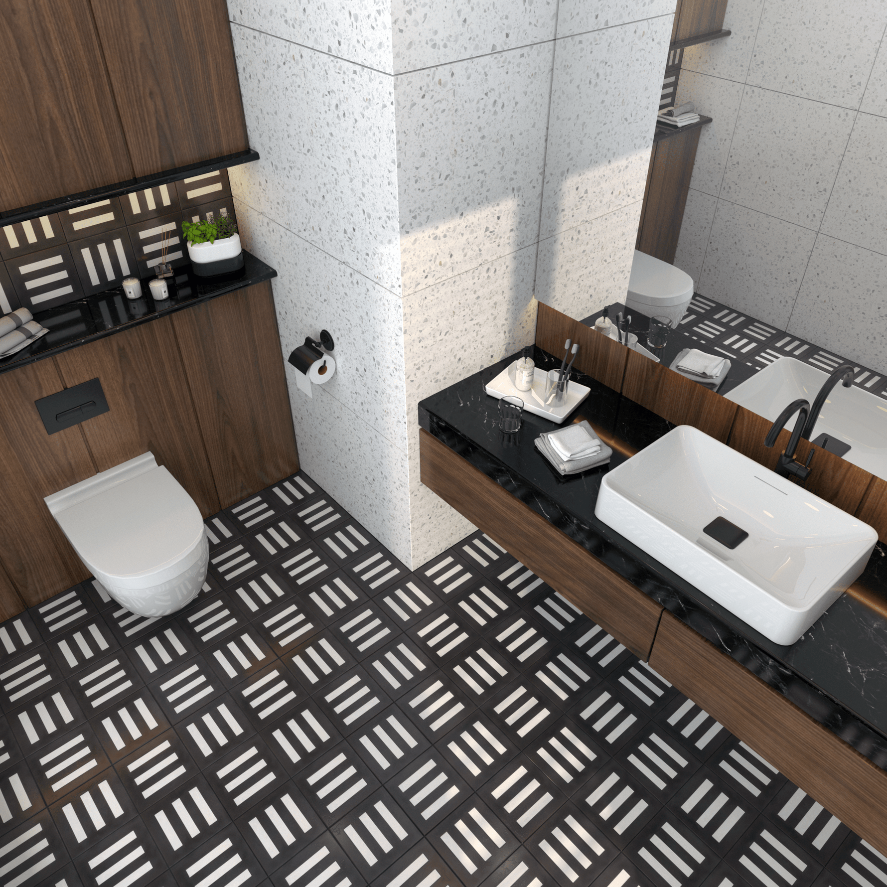 Bars Tile: 8” x 8” - LiLi Tile 