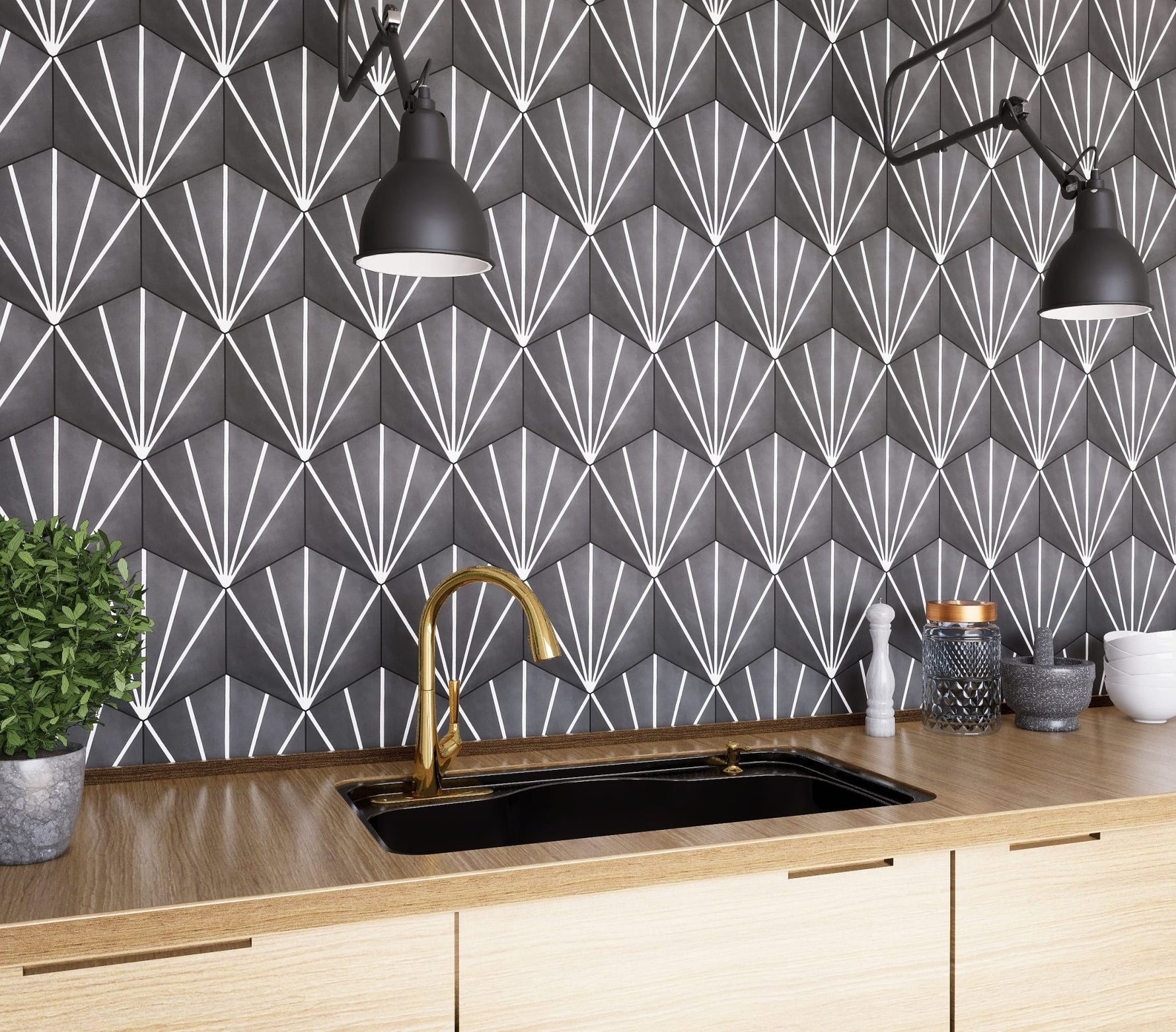 Claws Hexagon Tile: 8” x 9” - LiLi Tile 