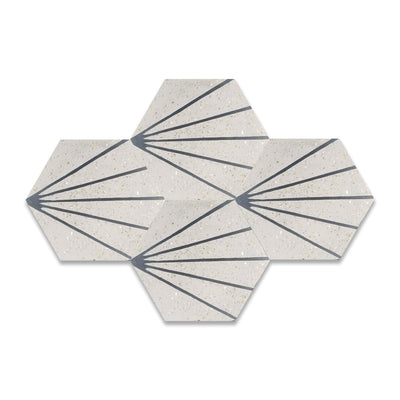 Claws - Mother of Pearl Hexagon Cement Tile - LiLi Tile