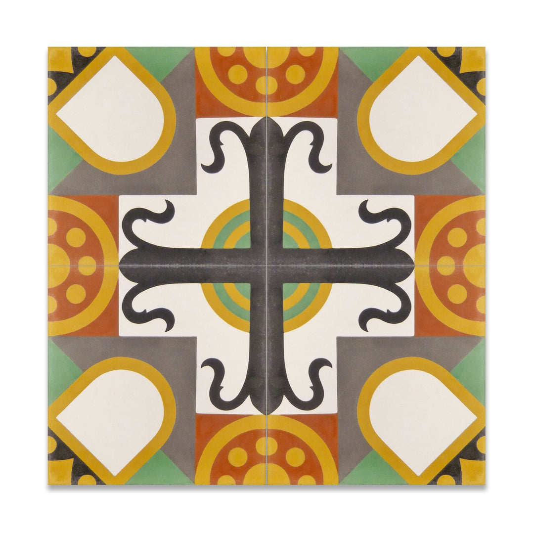 Yellow Amulet Decorative Symbol Cement Tile shops