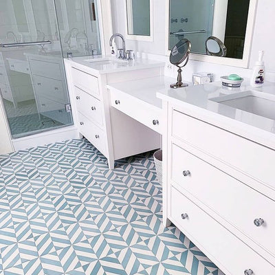 These classic Diana 4 cement tiles are perfect for backsplashes, accent walls, and stunning floors.