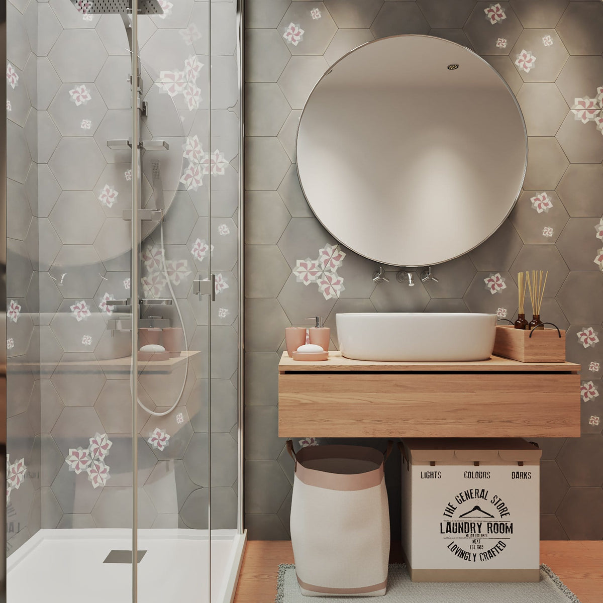 Fiori Series | Hexagon Cement Tile - LiLi Tile 
