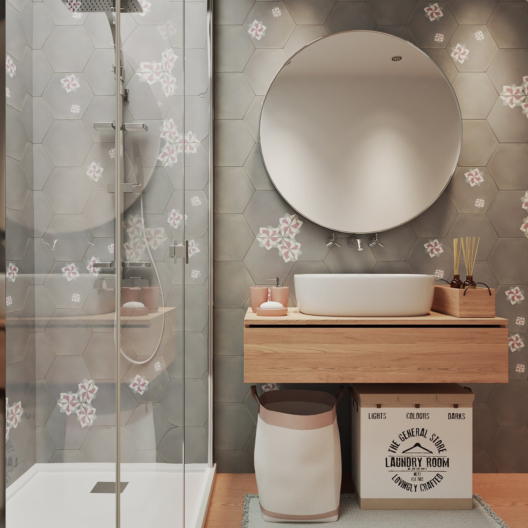 Fiori Series | Hexagon Cement Tile - LiLi Tile 