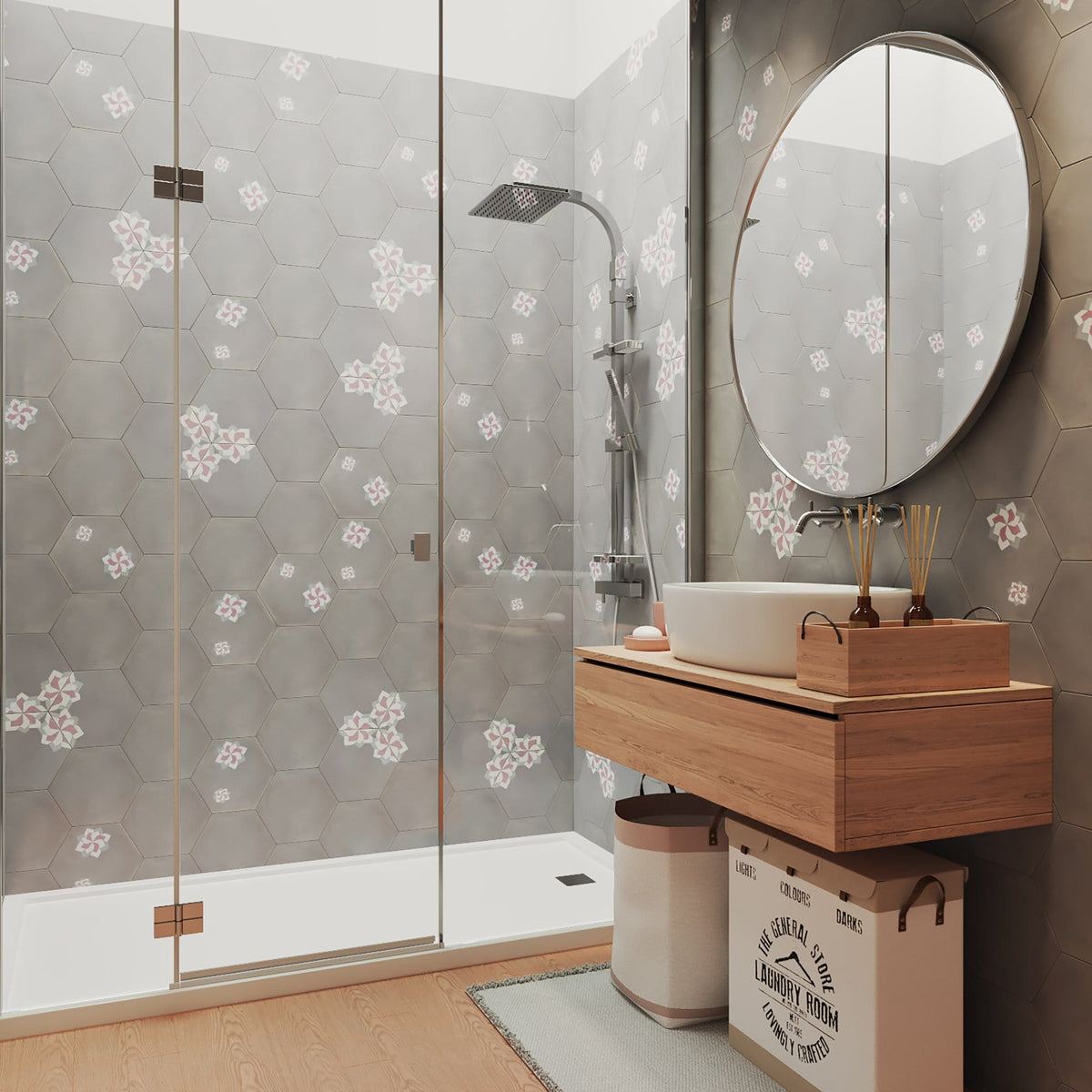 Fiori Series | Hexagon Cement Tile - LiLi Tile 