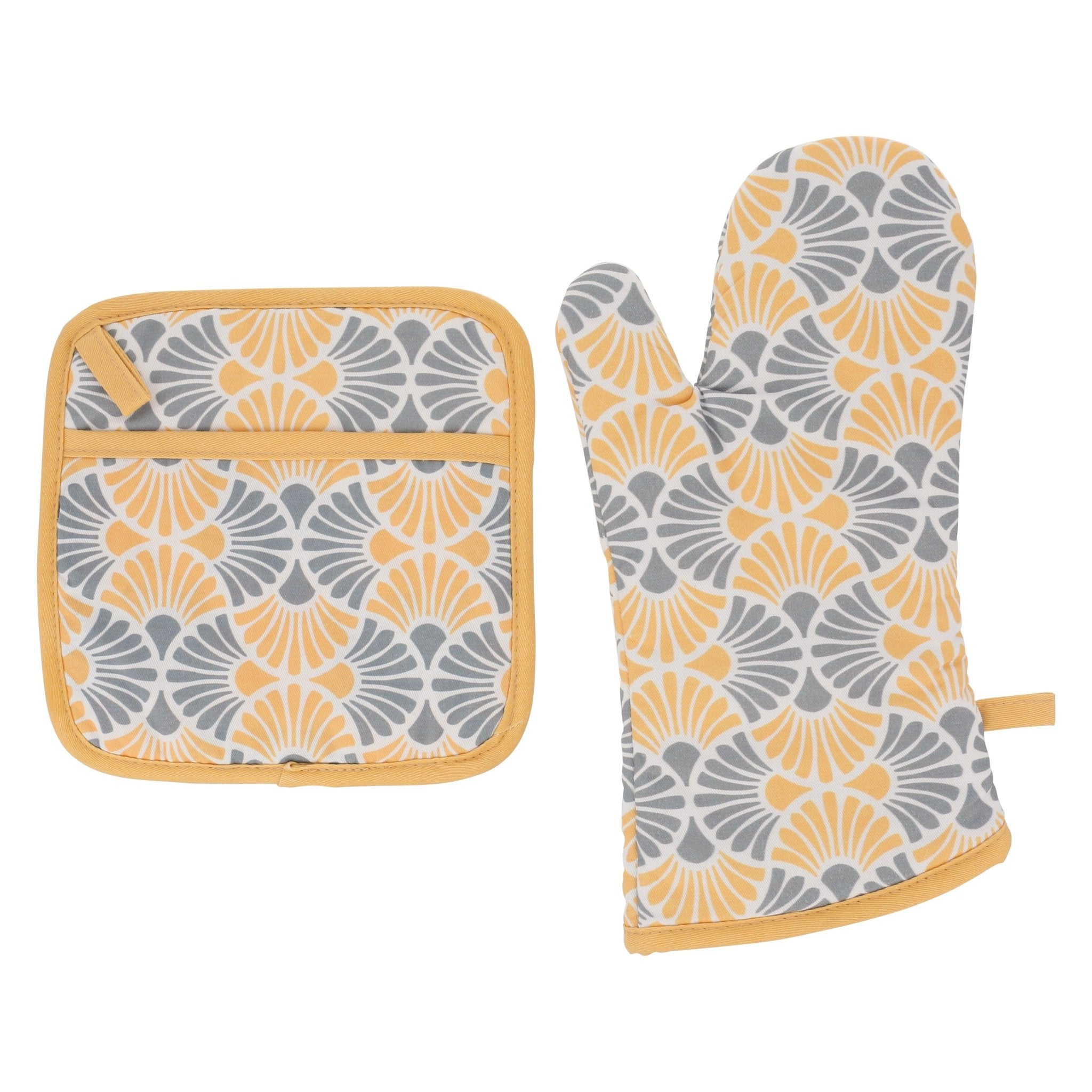 Flora 4 Mitten and Pot Holder Combo - LiLi Tile