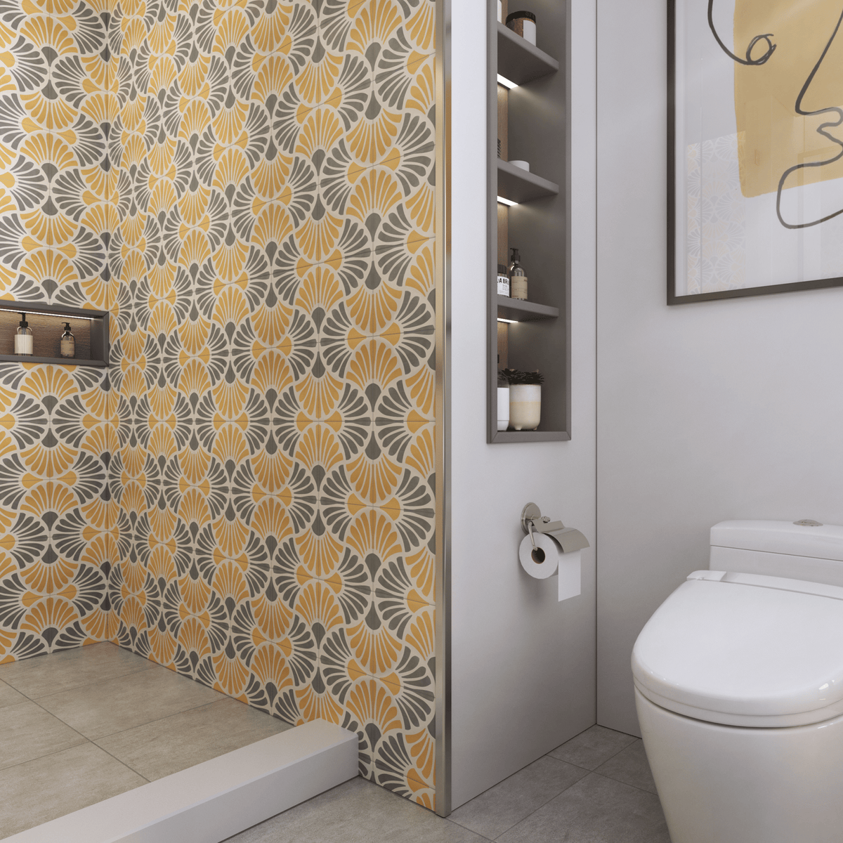 Flora Series: 8” x 8” - LiLi Tile shower 