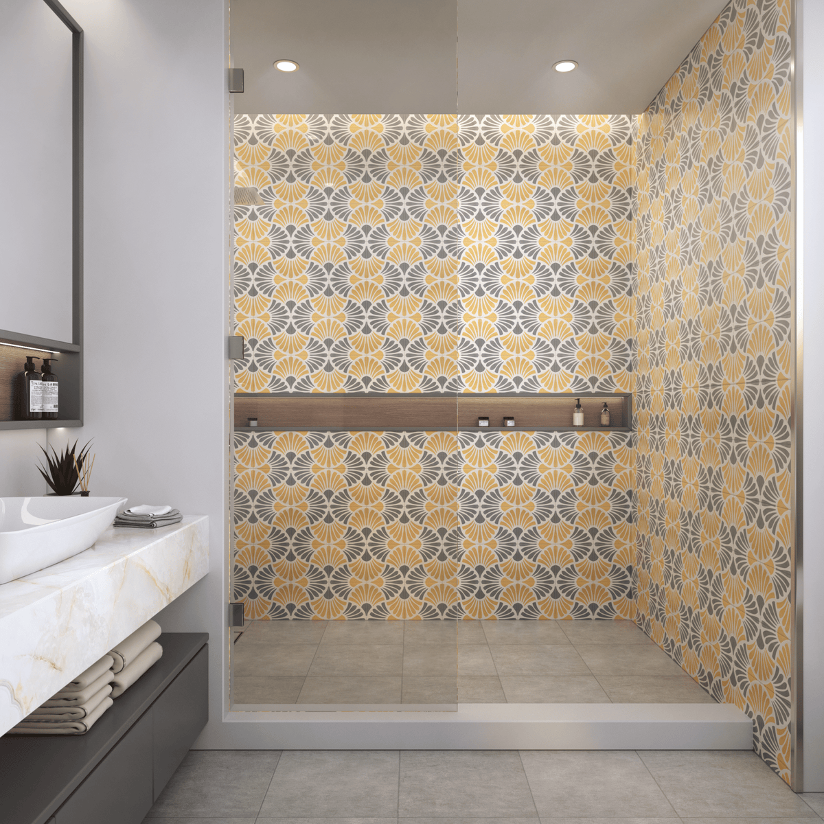 Flora Series: 8” x 8” - LiLi Tile bathroom shower 