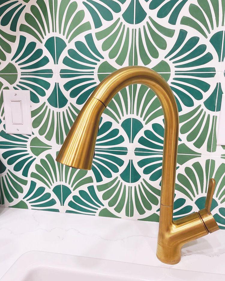 Flora Series: 8” x 8” - LiLi Tile bathroom 