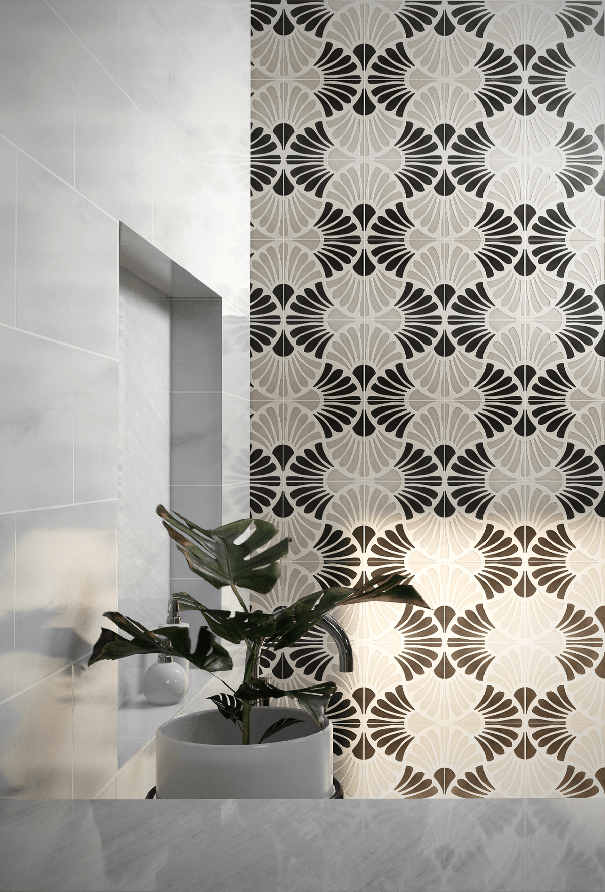 Flora Series: 8” x 8” - LiLi Tile bathroom 