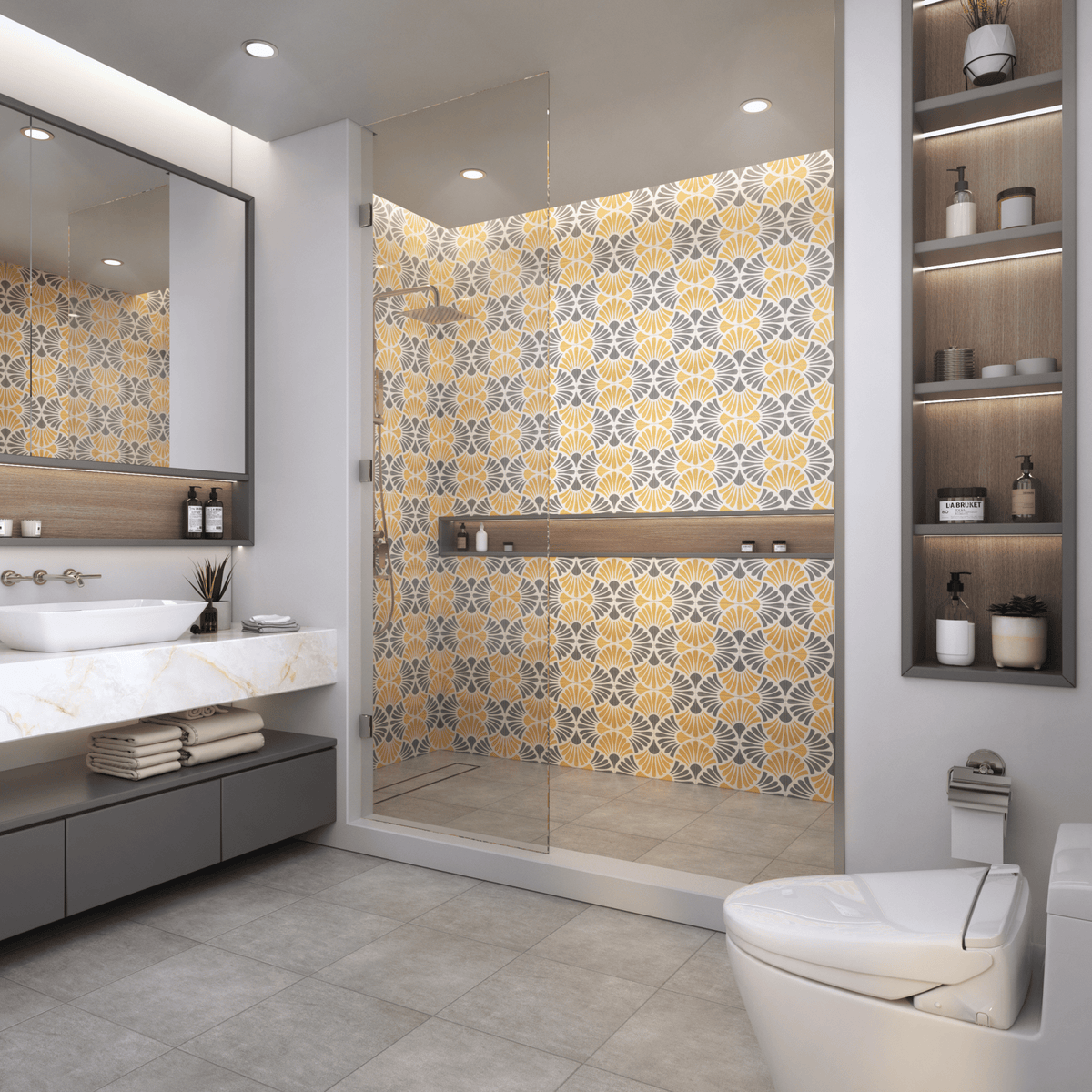 Flora Series: 8” x 8” - LiLi Tile bathroom shower 