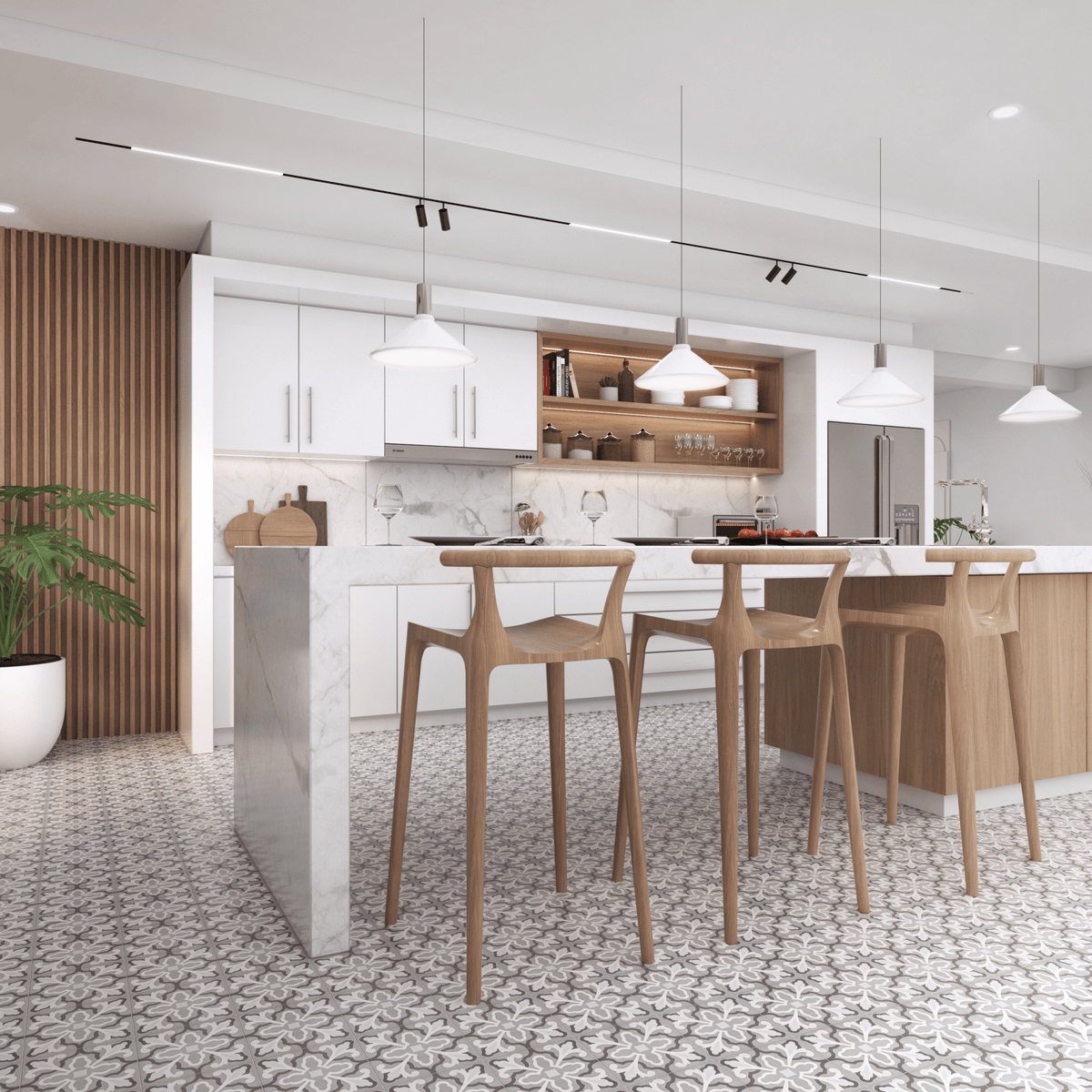 Florence Tile: 8” x 8” - LiLi Tile kitchen 