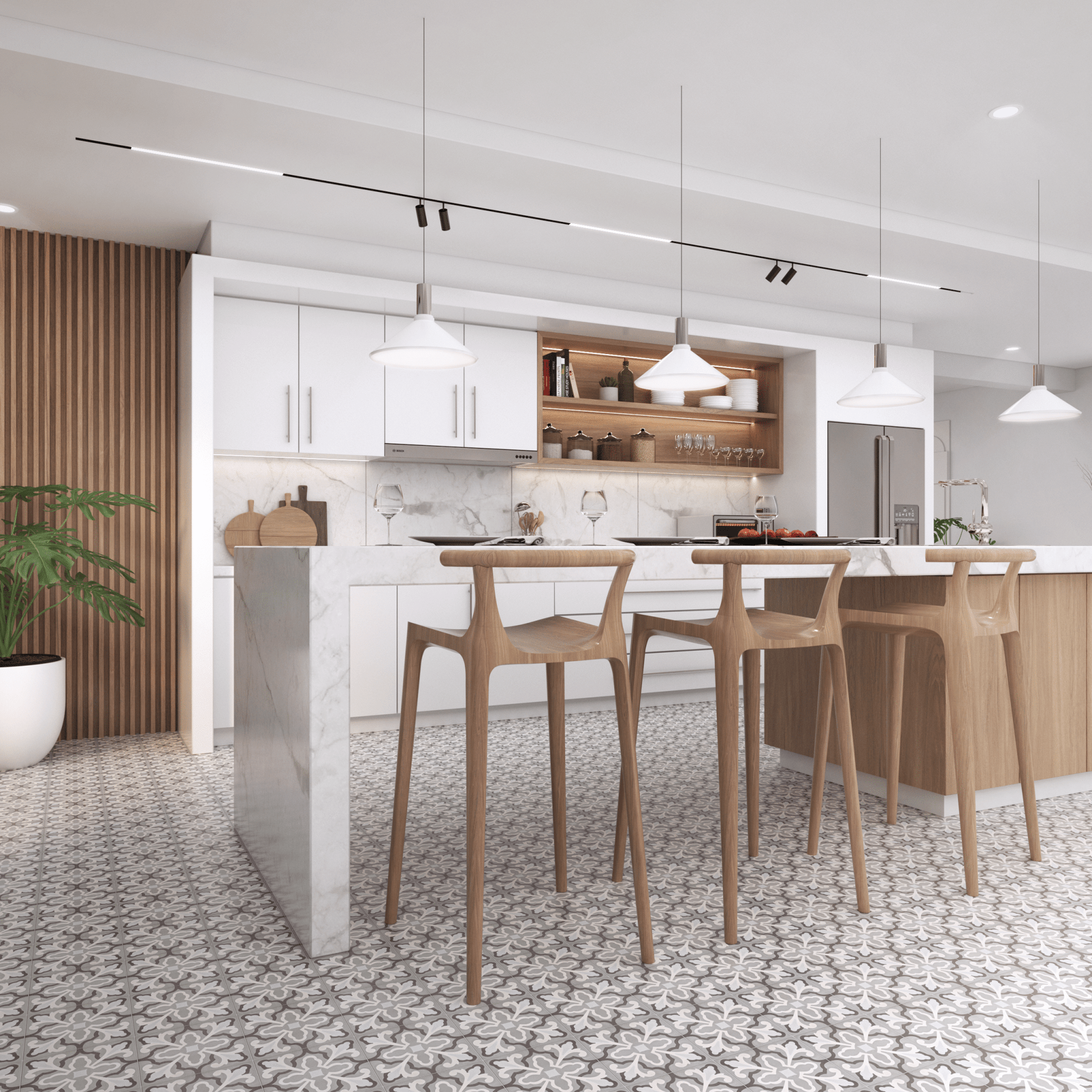 Florence Tile: 8” x 8” - LiLi Tile kitchen 