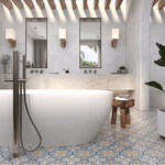 Florence Tile: 8” x 8” - LiLi Tile bathroom 