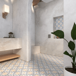 Florence Tile: 8” x 8” - LiLi Tile bathroom 