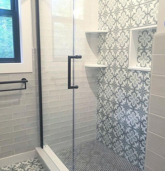 Florence Tile: 8” x 8” - LiLi Tile shower 