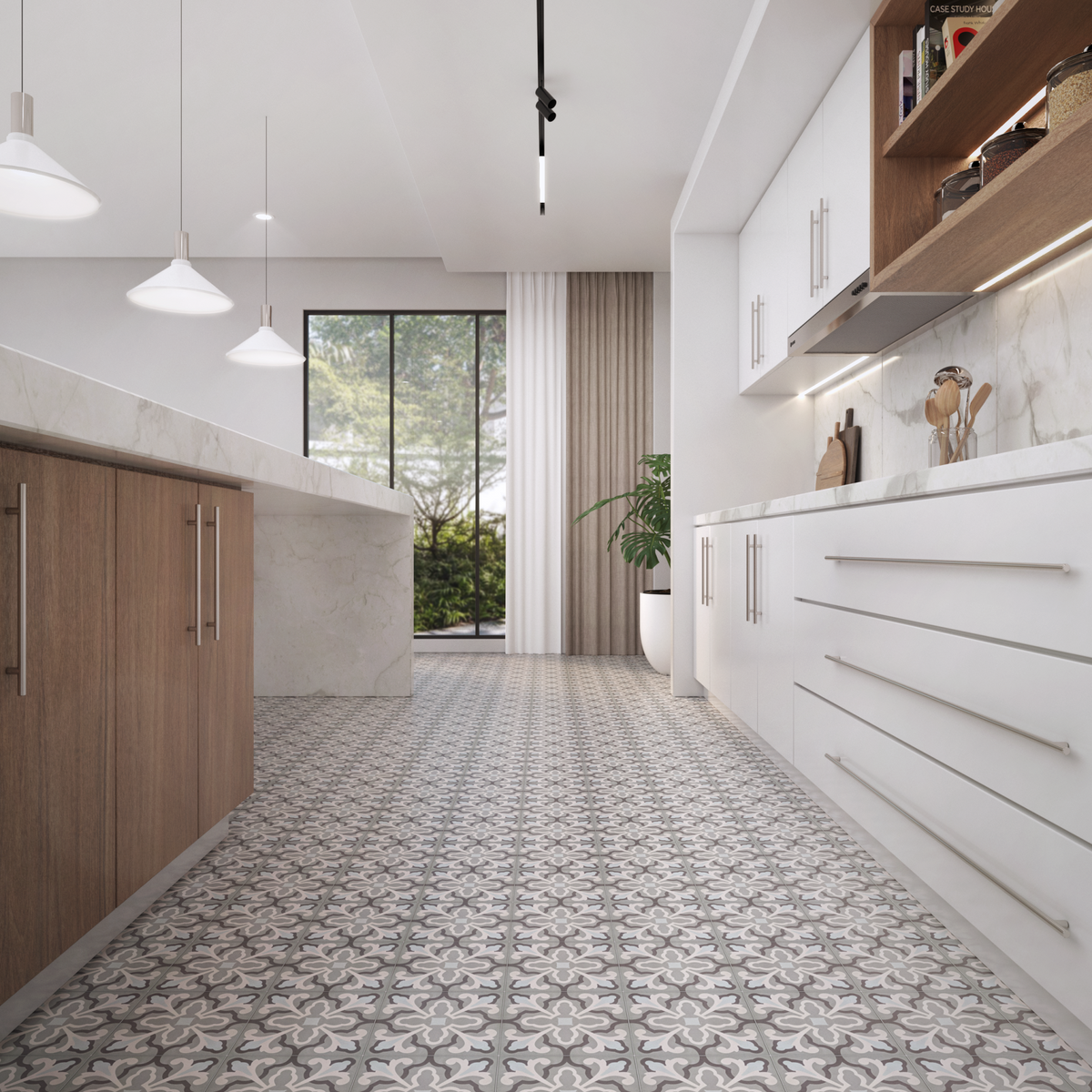Florence Tile: 8” x 8” - LiLi Tile kitchen 