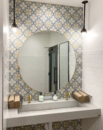 Florence Tile: 8” x 8” - LiLi Tile bathroom 