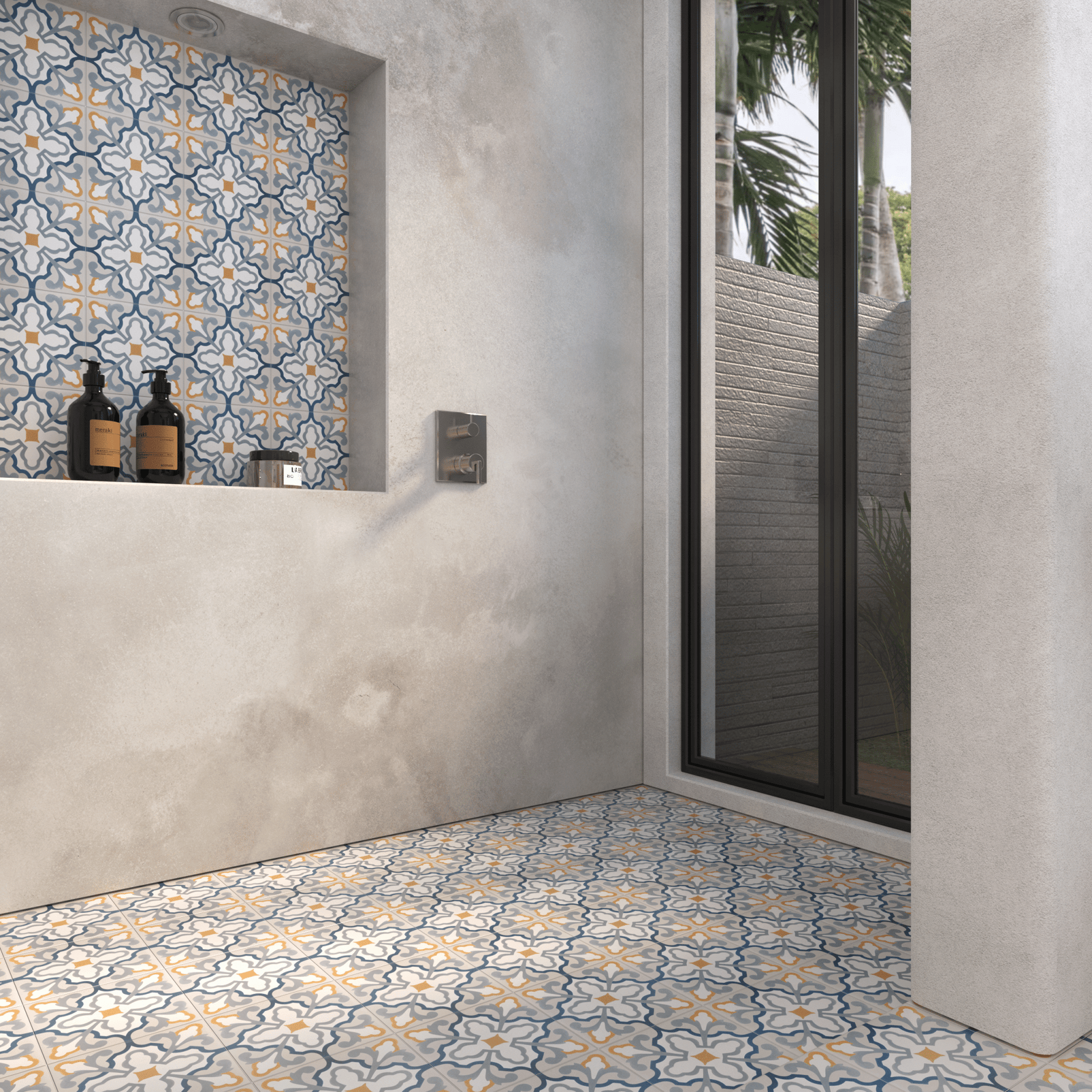 Florence Tile: 8” x 8” - LiLi Tile bathroom shower 