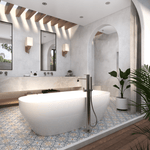 Florence Tile: 8” x 8” - LiLi Tile bathroom 