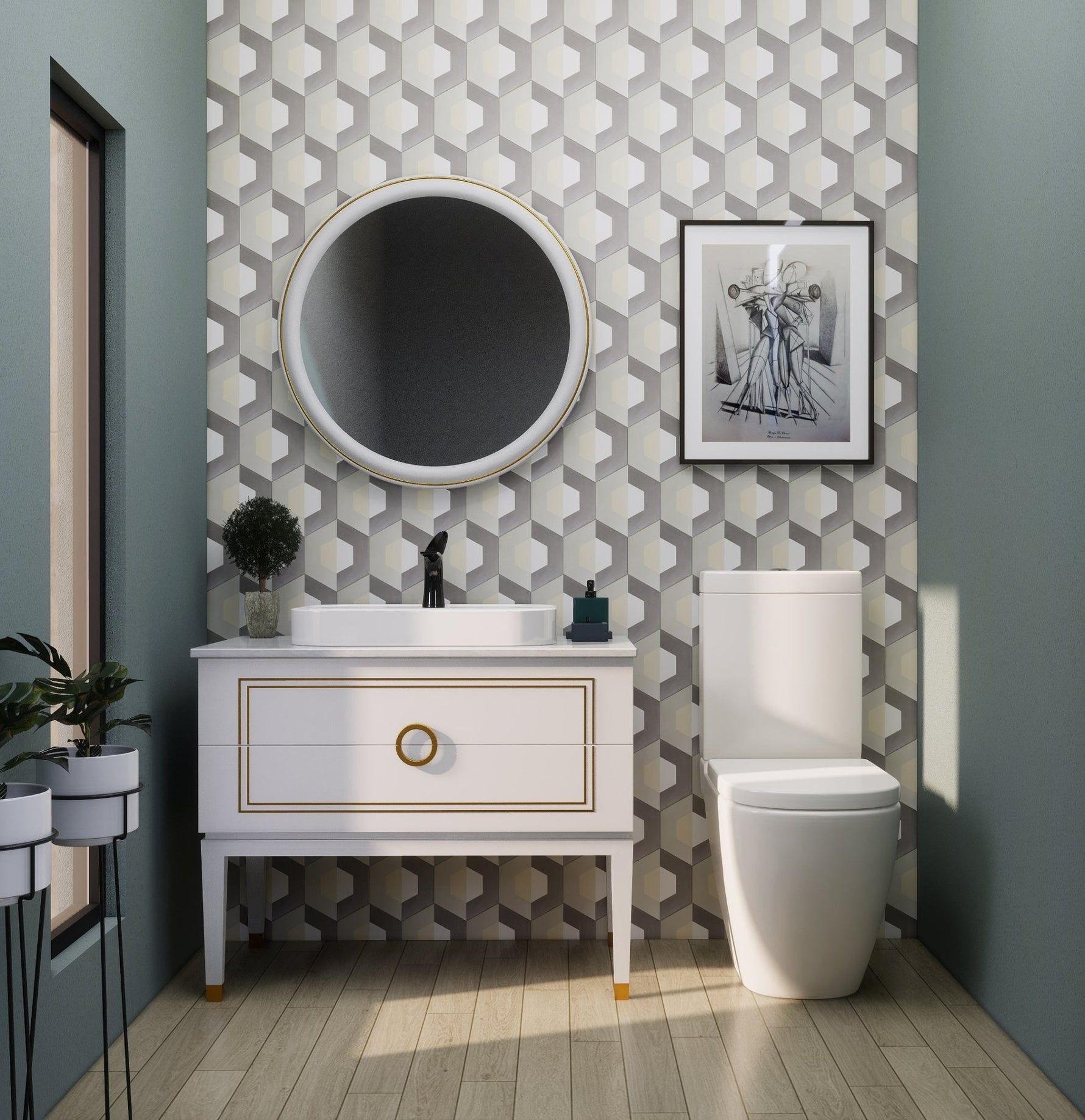 Gio Hexagon Cement Tile - LiLi Tile 