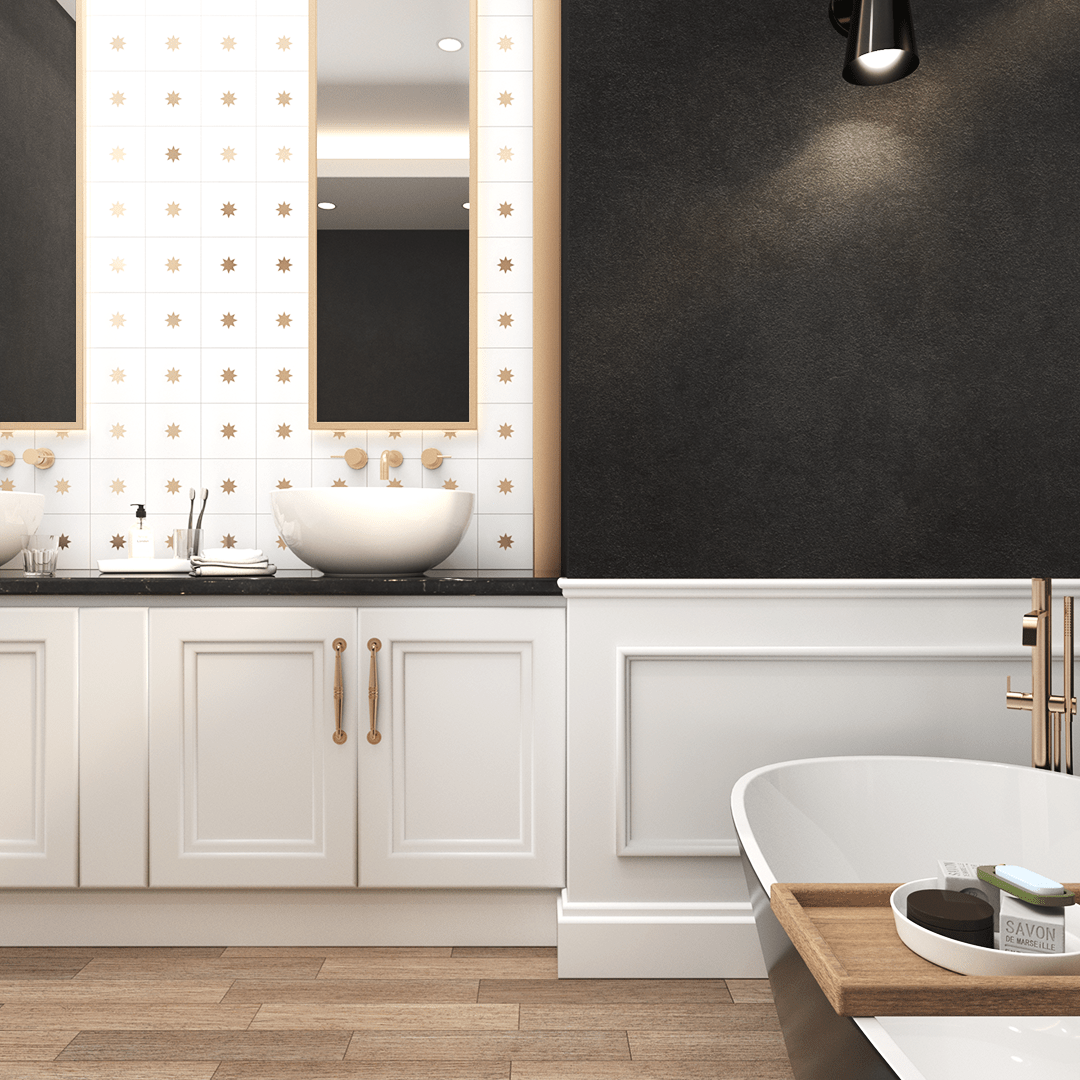 Glow Elite Tile: 6” x 6” - LiLi Tile bathroom 