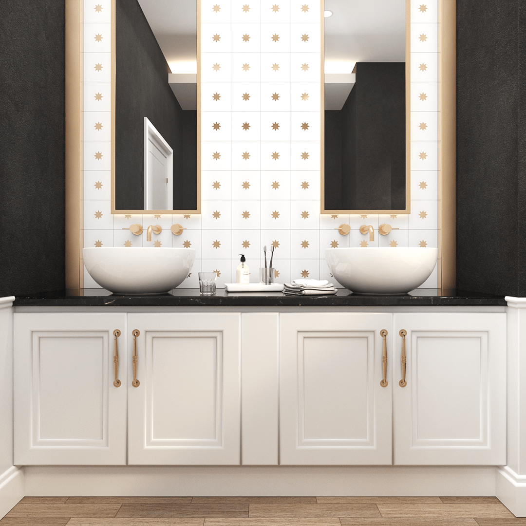 Glow Elite Tile: 6” x 6” - LiLi Tile bathroom 