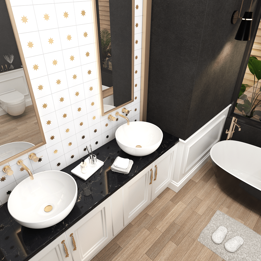 Glow Elite Tile: 6” x 6” - LiLi Tile bathroom 