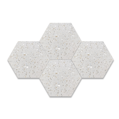 Hexagon Mother of Pearl Terrazzo Cement Tile - LiLi Tile