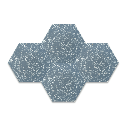 Hexagon Mother of Pearl Terrazzo Cement Tile