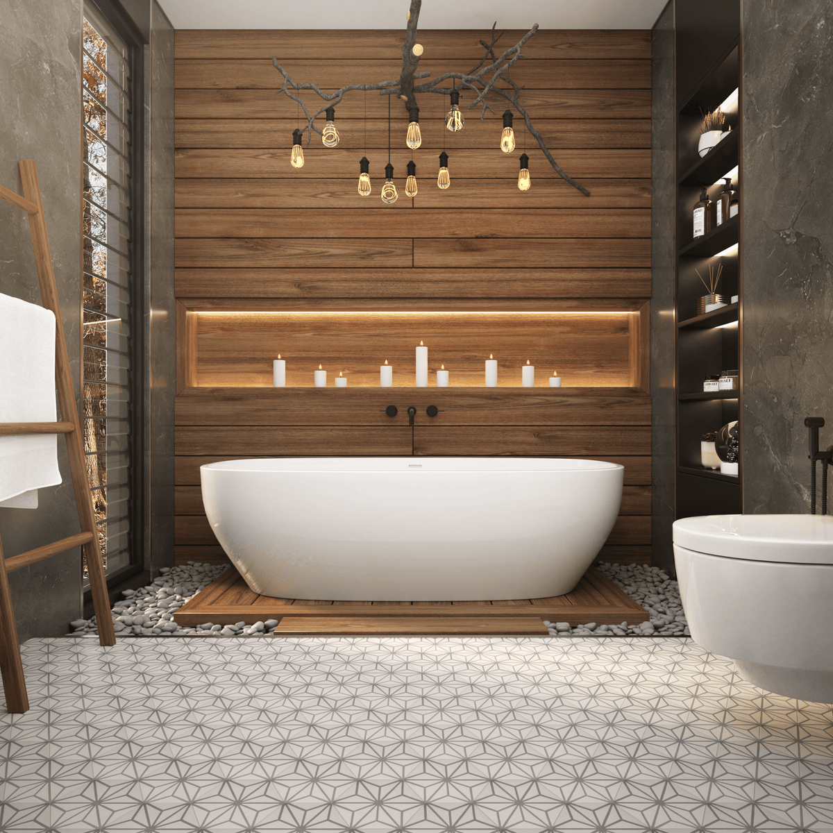 Jolie Mini Hexagon Cement Tile - LiLi Tile 