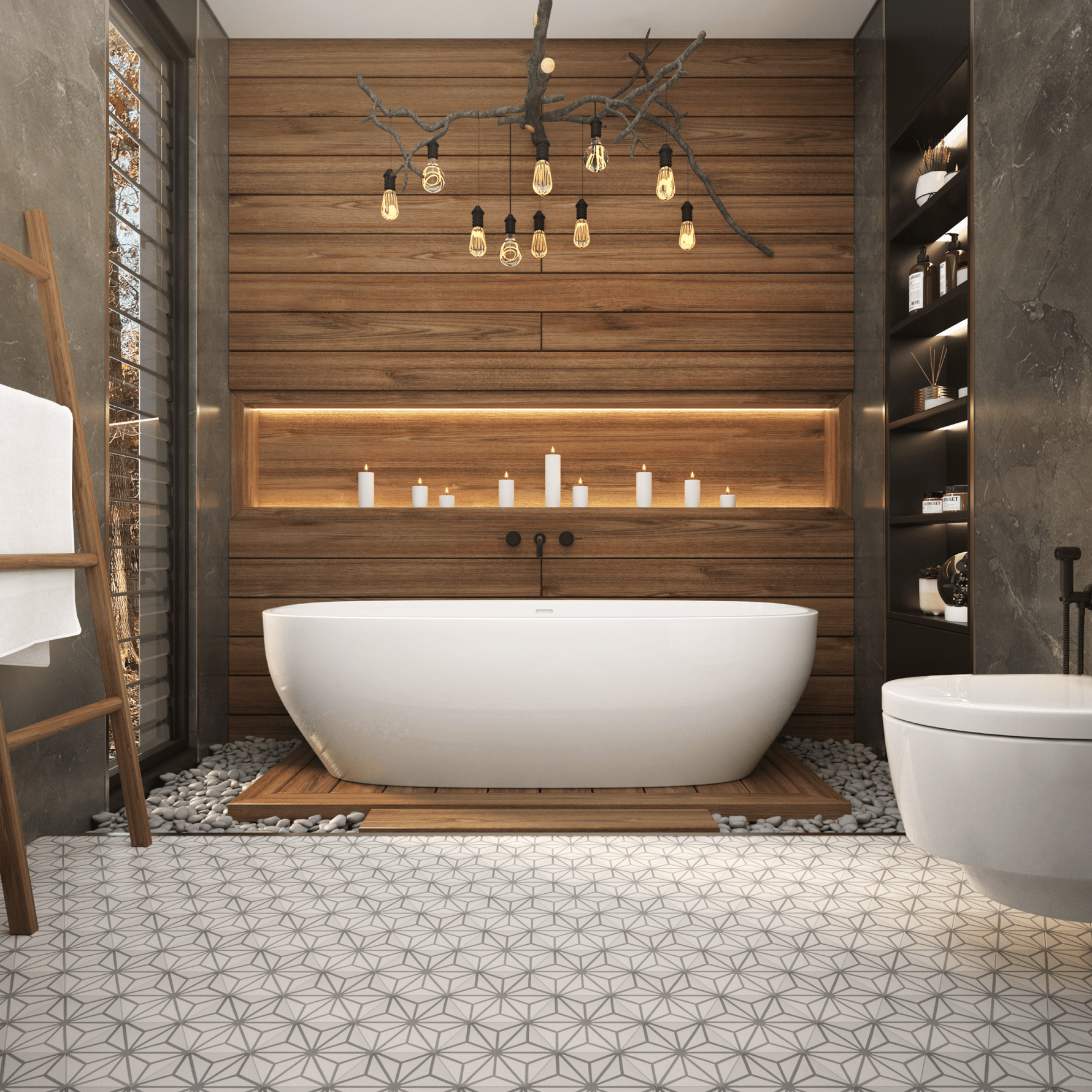 Jolie Mini Hexagon Cement Tile - LiLi Tile 