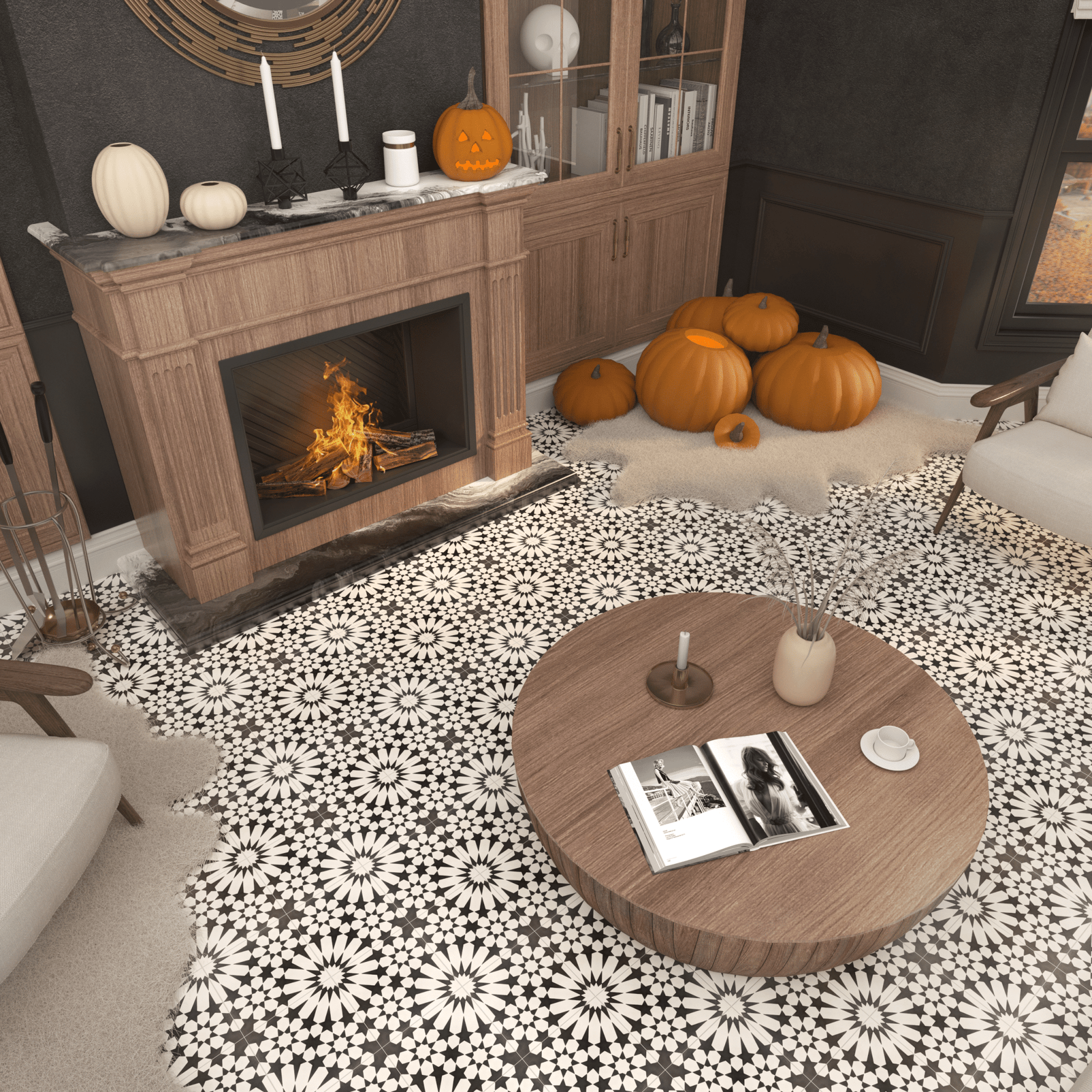 Marie Series: 8” x 8” - LiLi Tile living room 