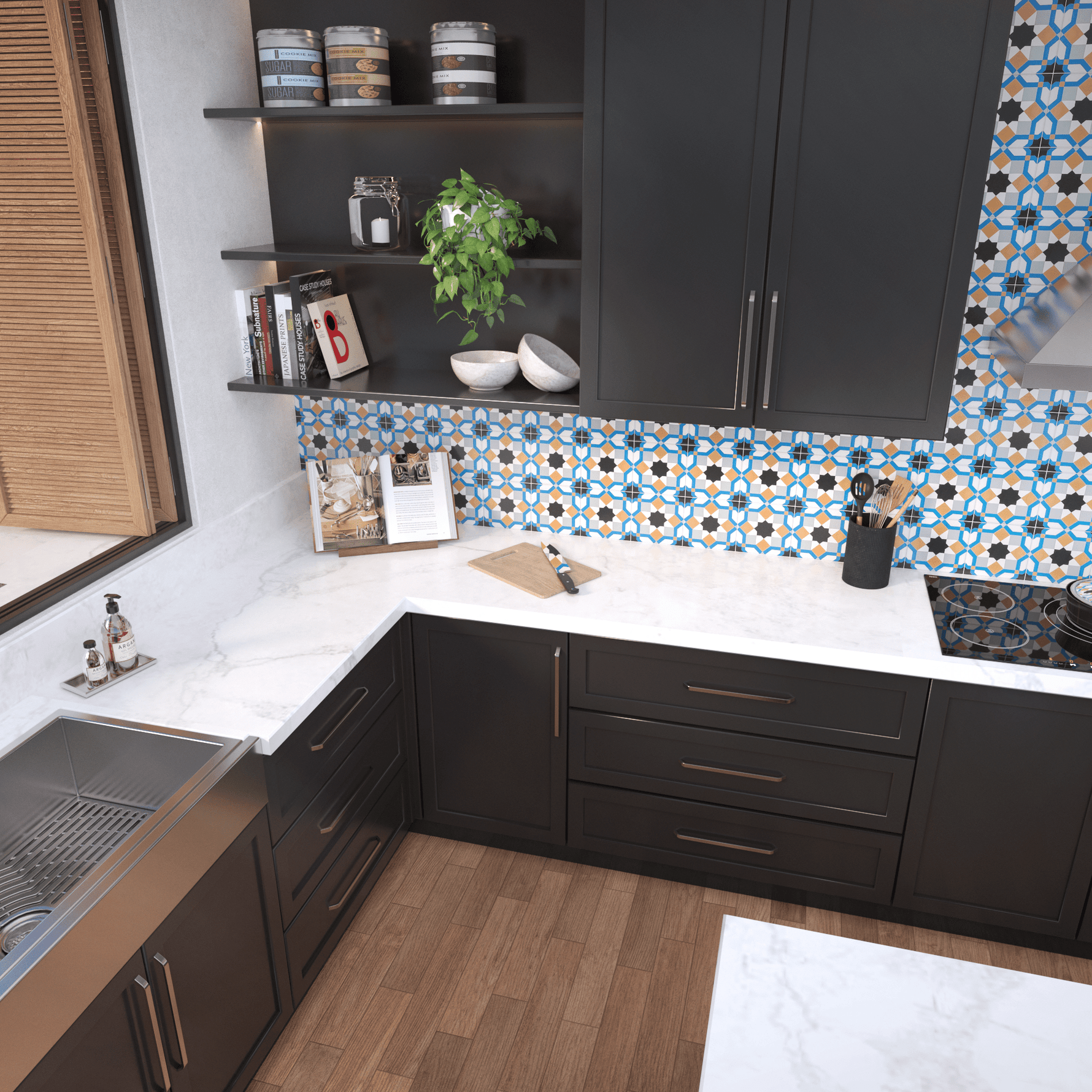 Marok Tile: 6” x 6” - LiLi Tile kitchen 